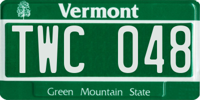 VT license plate TWC048