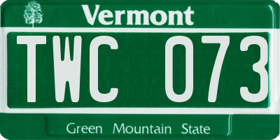 VT license plate TWC073