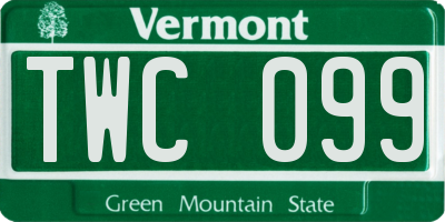 VT license plate TWC099