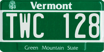 VT license plate TWC128