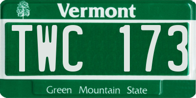 VT license plate TWC173
