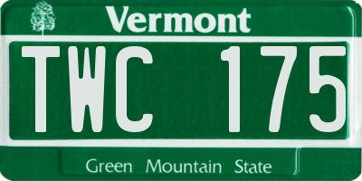VT license plate TWC175