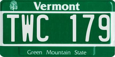 VT license plate TWC179