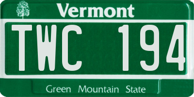 VT license plate TWC194