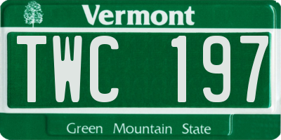 VT license plate TWC197
