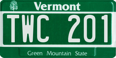 VT license plate TWC201