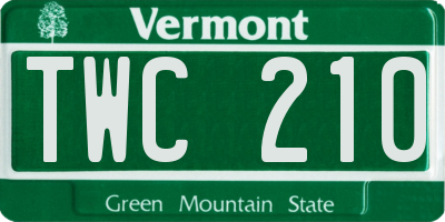 VT license plate TWC210