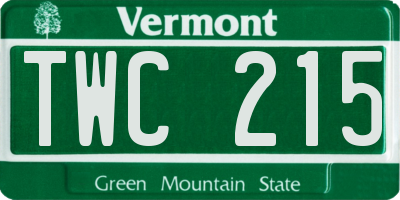 VT license plate TWC215
