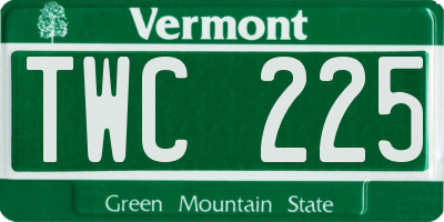 VT license plate TWC225