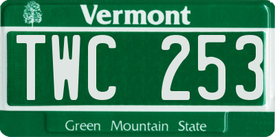 VT license plate TWC253