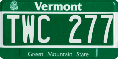 VT license plate TWC277