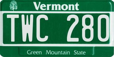 VT license plate TWC280