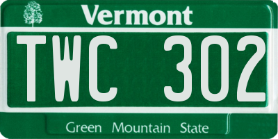 VT license plate TWC302