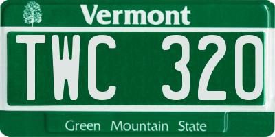 VT license plate TWC320