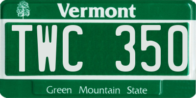 VT license plate TWC350