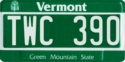 VT license plate TWC390