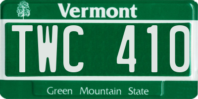 VT license plate TWC410