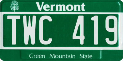 VT license plate TWC419