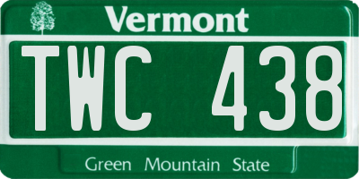 VT license plate TWC438