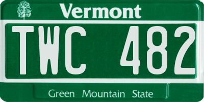 VT license plate TWC482