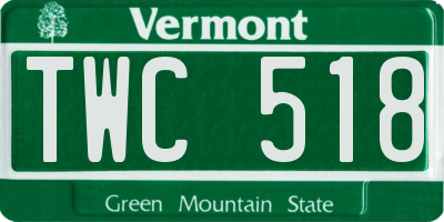 VT license plate TWC518