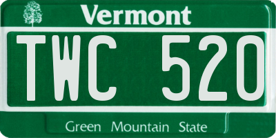 VT license plate TWC520