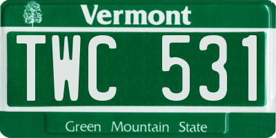 VT license plate TWC531