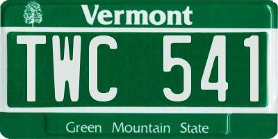 VT license plate TWC541