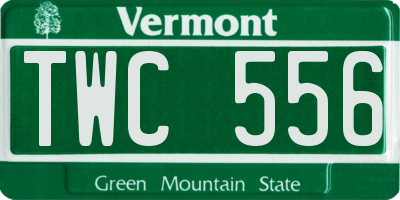 VT license plate TWC556