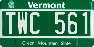 VT license plate TWC561