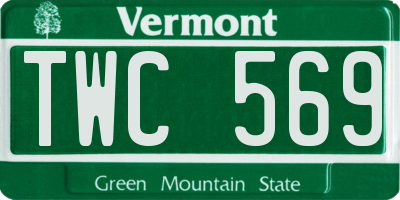 VT license plate TWC569