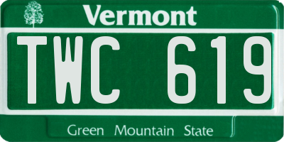 VT license plate TWC619