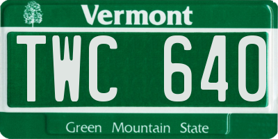VT license plate TWC640