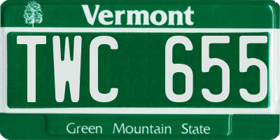 VT license plate TWC655