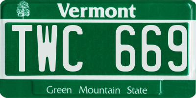 VT license plate TWC669