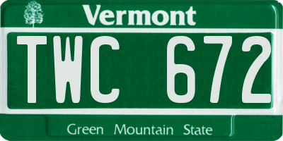 VT license plate TWC672