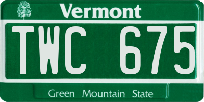 VT license plate TWC675