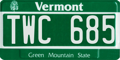 VT license plate TWC685
