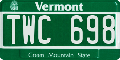 VT license plate TWC698