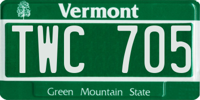 VT license plate TWC705