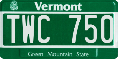 VT license plate TWC750