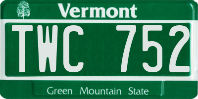 VT license plate TWC752