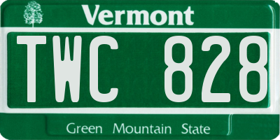 VT license plate TWC828