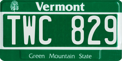 VT license plate TWC829
