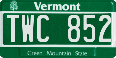 VT license plate TWC852