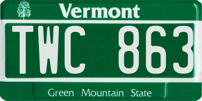 VT license plate TWC863