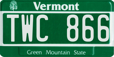 VT license plate TWC866