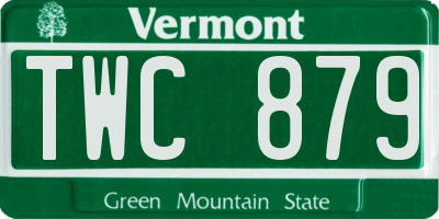VT license plate TWC879