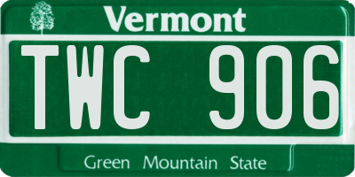 VT license plate TWC906