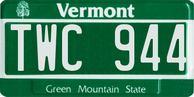 VT license plate TWC944